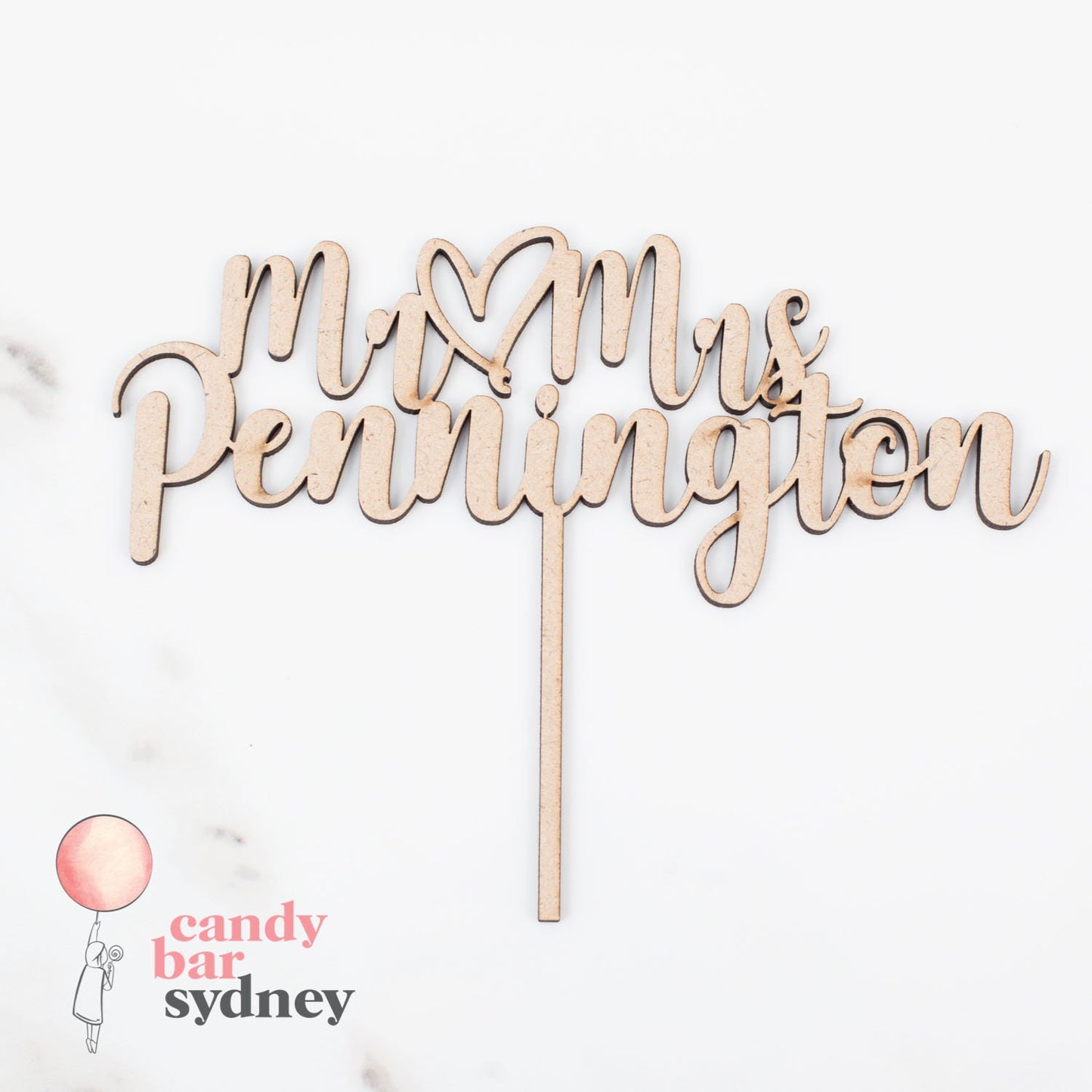 Mr & Mrs Personalised Wedding Cake Topper Style 1 - Wedding Cake Decorations - Custom Cake Toppers - Letterfy 