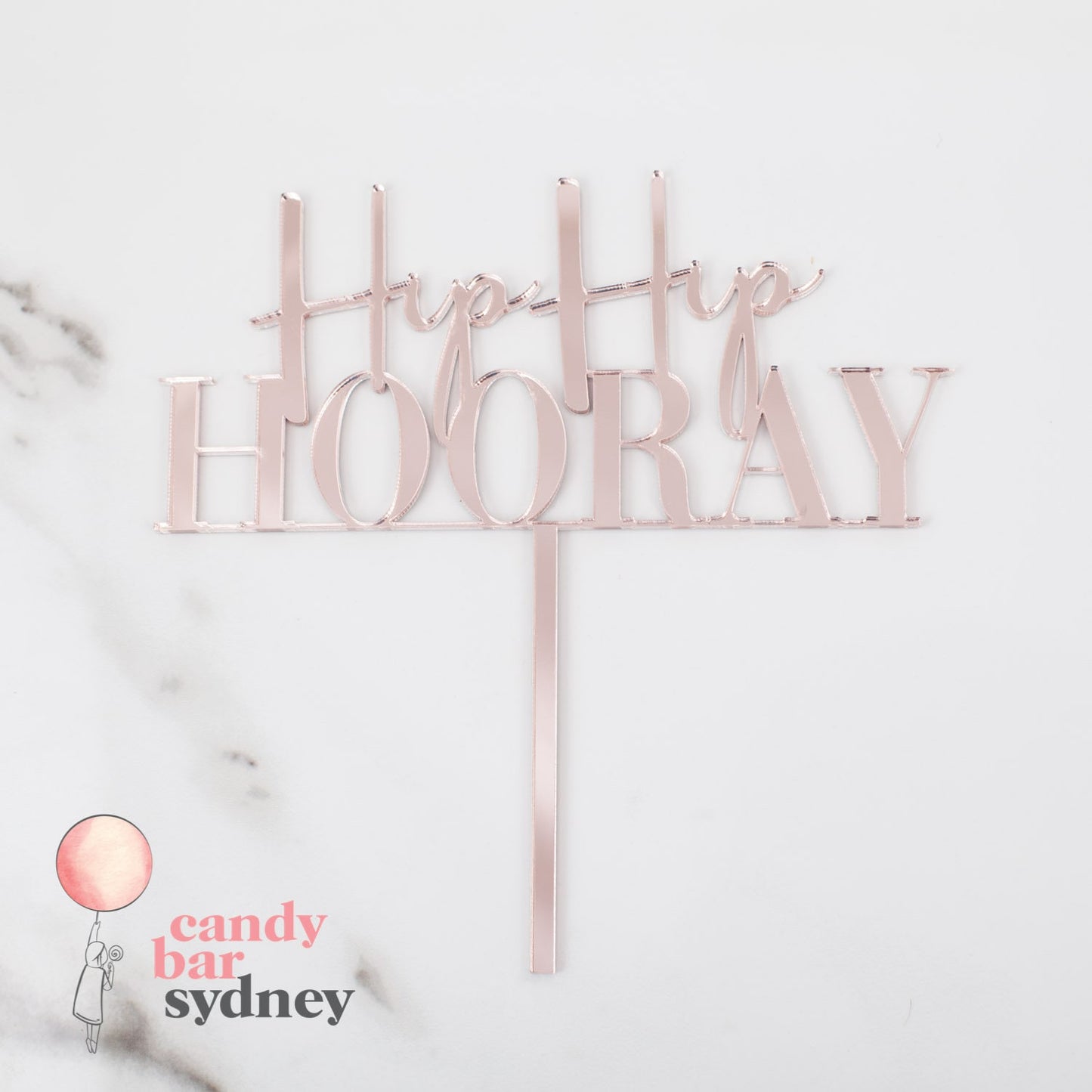 Hip Hip Hooray Birthday Cake Topper - Custom Cake Toppers - Rose Gold Cake Toppers - Letterfy 