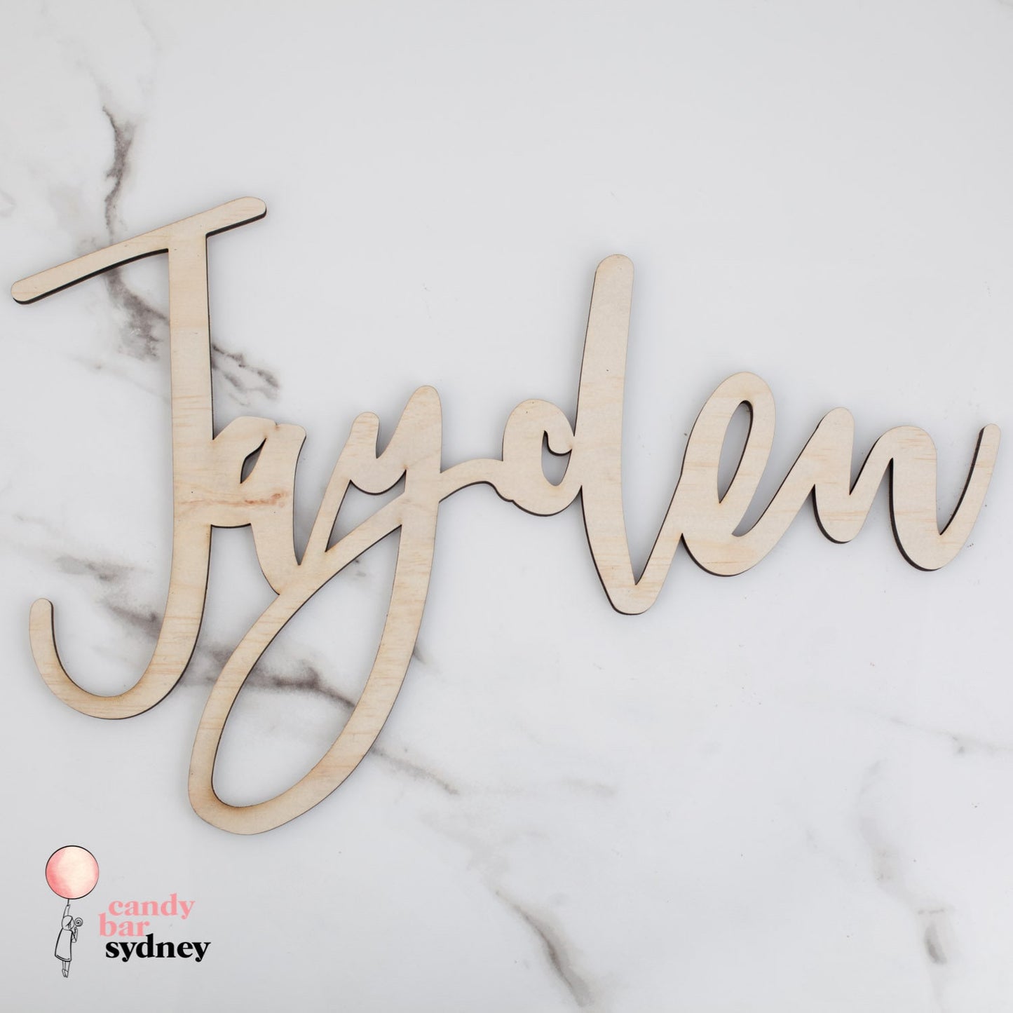 Wooden Custom Name Script Plaque 7mm - Custom Nursery Decor - Wooden Personalised Signs - Letterfy 