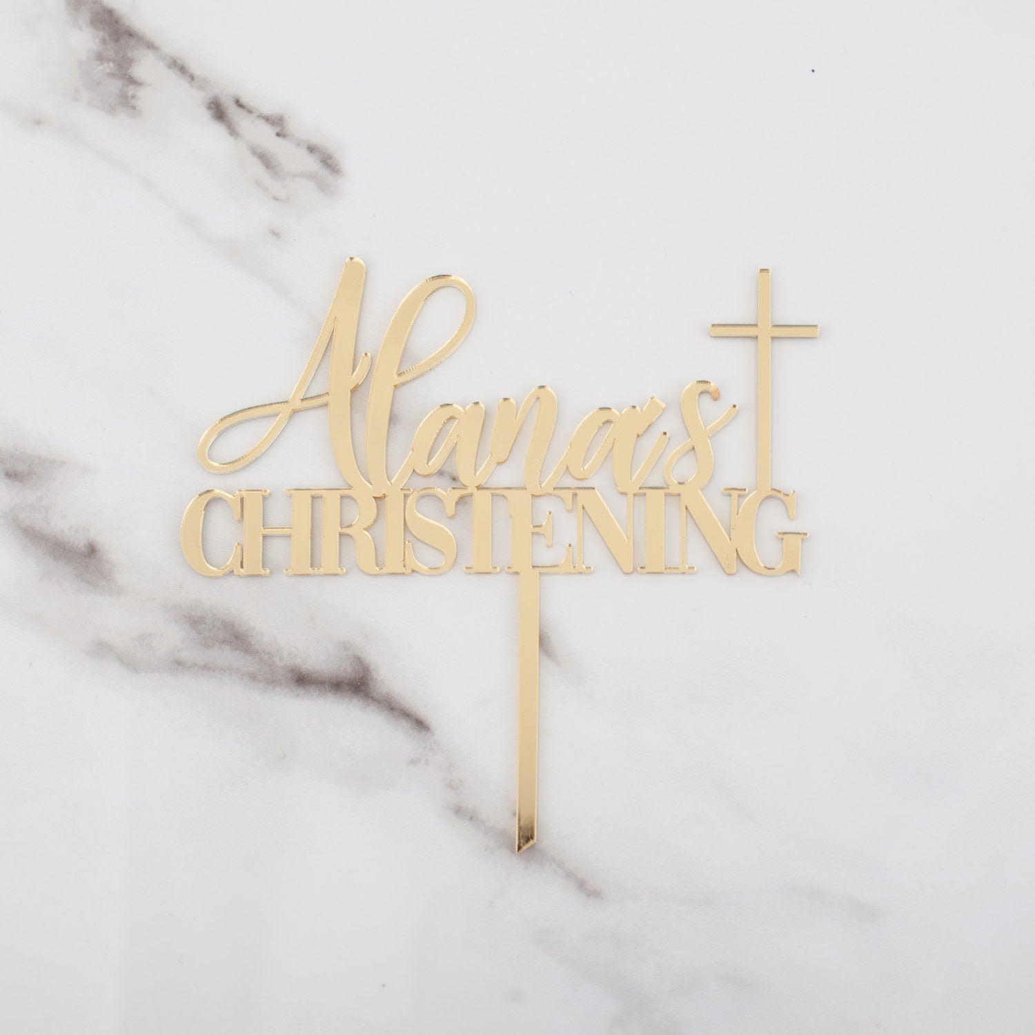 Personalised Christening Cake Topper - Custom Cake Toppers - Baptism Cake Toppers - Letterfy 