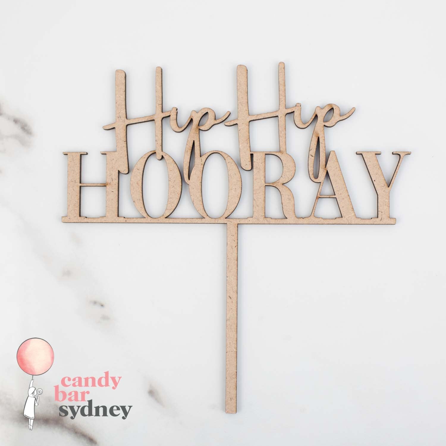 Hip Hip Hooray Birthday Cake Topper - Custom Cake Toppers - Rose Gold Cake Toppers - Letterfy 