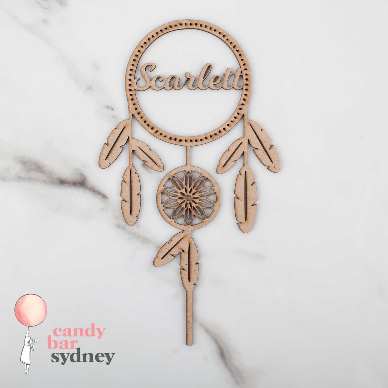 Custom Dream Catcher with Name Cake Topper - Personalised Cake Topper - Boho Party - Letterfy 