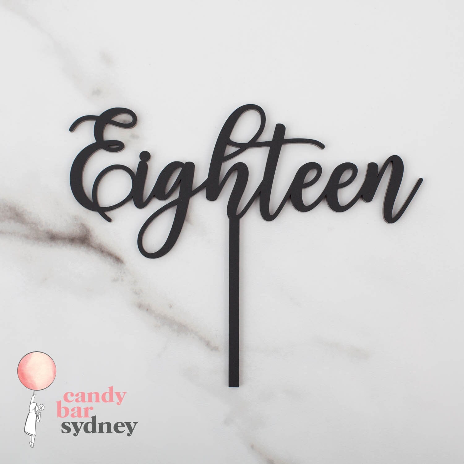 Eighteen 18th Birthday Cake Topper - Style 3 - Rose Gold Cake Toppers - Custom Cake Toppers - Letterfy 