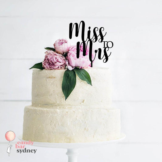 Miss to Mrs Wedding Cake Topper - Bridal Shower Cake Toppers - Rose Gold Cake Toppers - Letterfy 