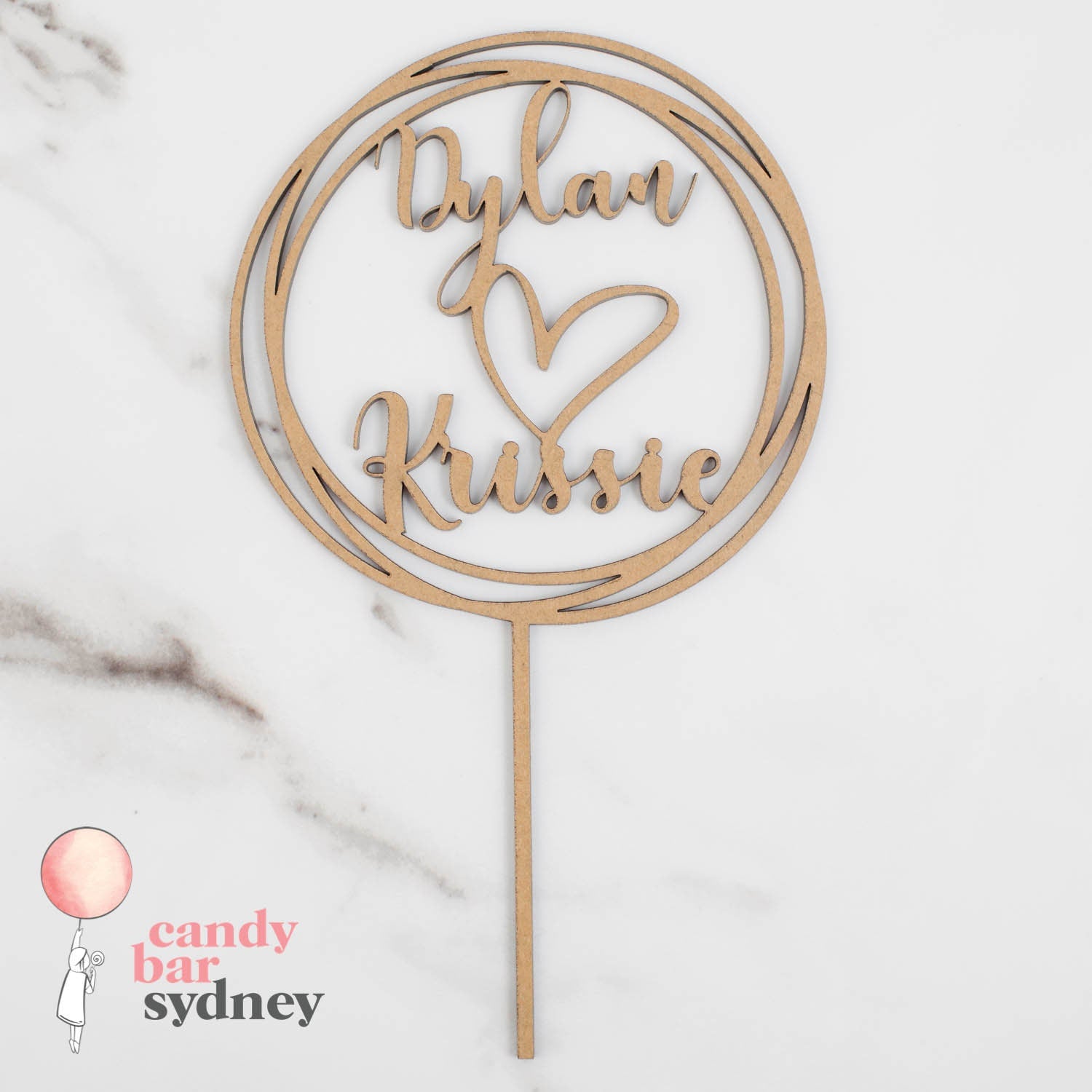 Personalised Heart Wedding Cake Topper - Engagement Party Toppers - Wedding Cake Decorations - Letterfy 