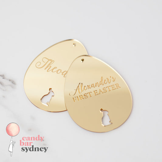 First Easter Personalised Easter Egg Hamper Tag - Custom Easter Gifts - Laser Cut Hamper Tags - Letterfy 