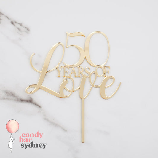 Years of Love Anniversary Cake Topper - Custom Cake Toppers - - Letterfy 