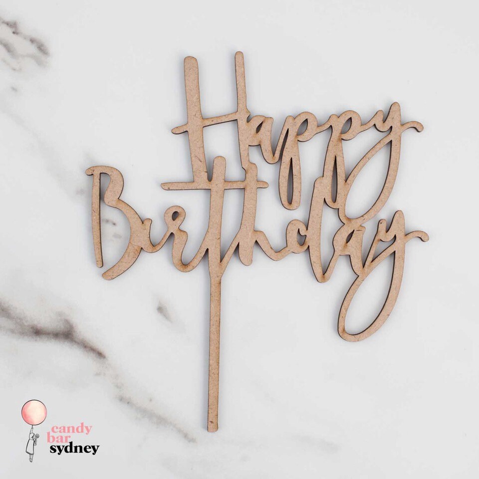 Happy Birthday Cake Topper Graffiti - Birthday Cake Toppers - Rose Gold Cake Toppers - Letterfy 