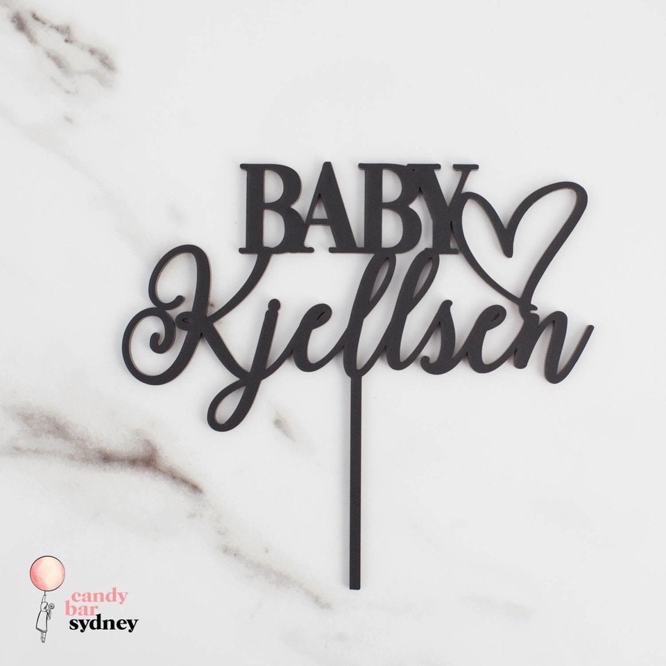 Personalised Baby Shower Cake Topper Style 1 - Custom Cake Toppers - Acrylic Cake Toppers - Letterfy 