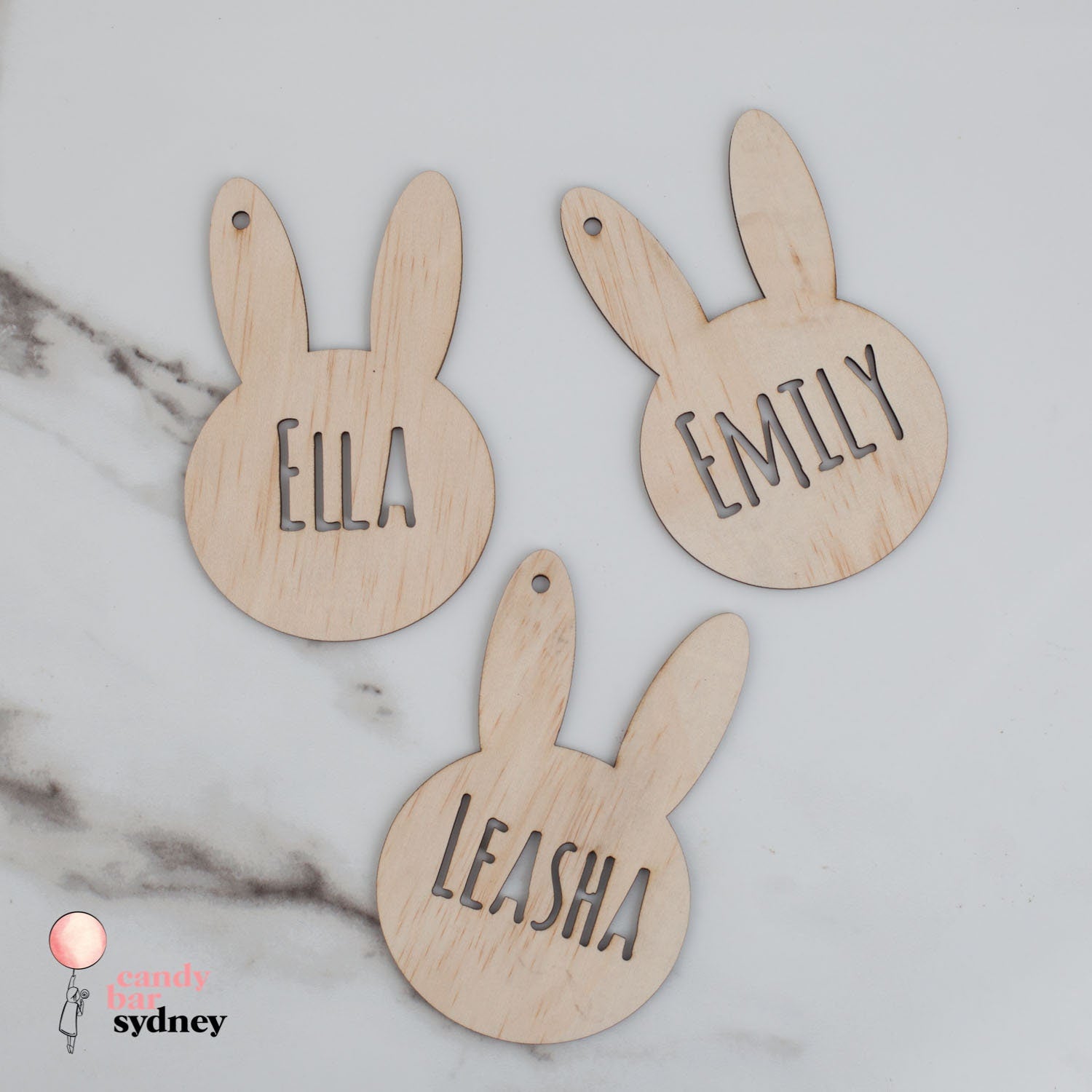 Personalised Easter Bunny Ears Hamper Tag - Custom Easter Gifts - Laser Cut Hamper Tags - Letterfy 