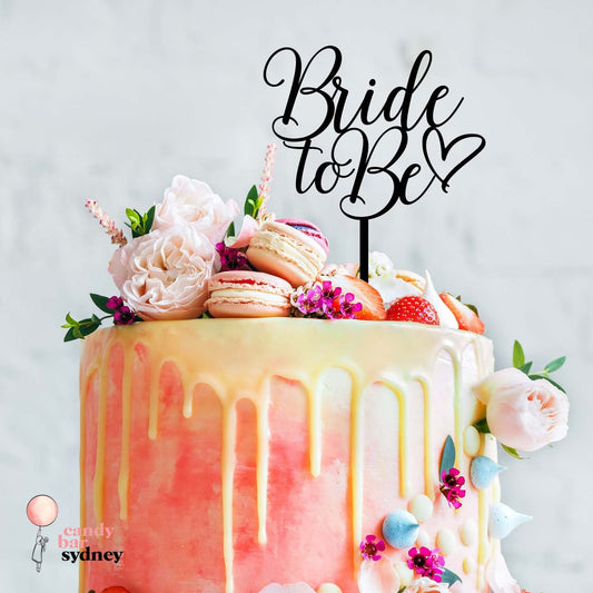 Bride To Be Bridal Shower Cake Topper Style 2 - Wedding Cake Toppers - Custom Cake Toppers - Letterfy 