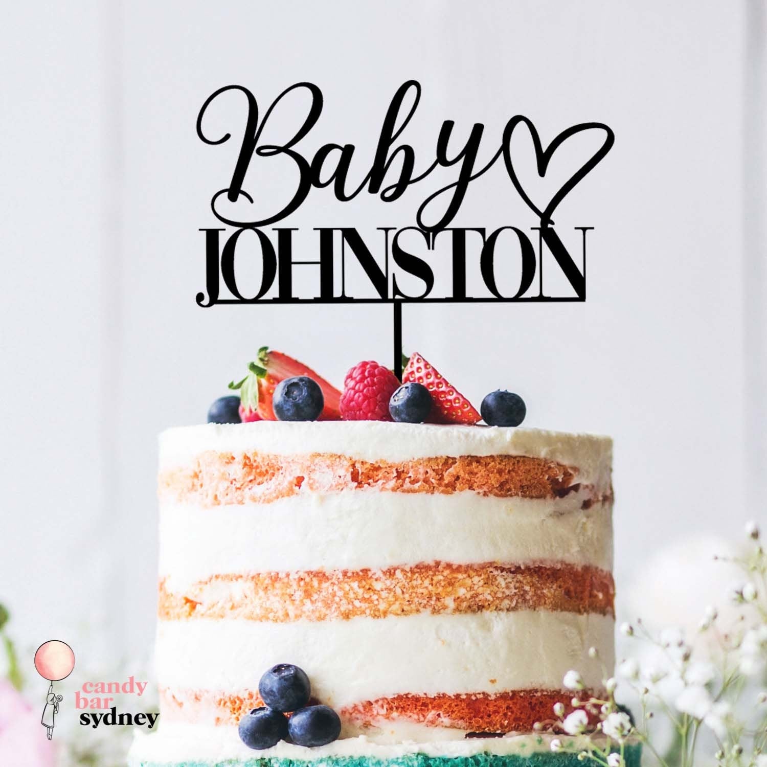 Personalised Baby Shower Cake Topper Style 2 - Custom Cake Toppers - Acrylic Cake Toppers - Letterfy 