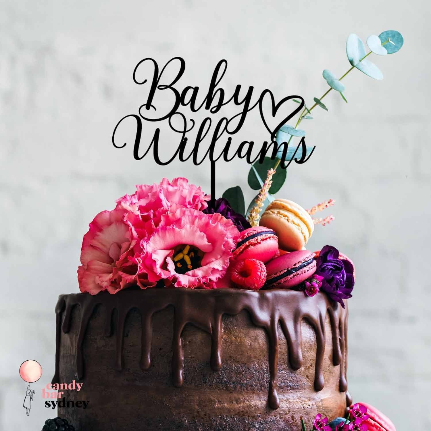 Personalised Baby Shower Cake Topper Style 3 - Custom Cake Toppers - Acrylic Cake Toppers - Letterfy 