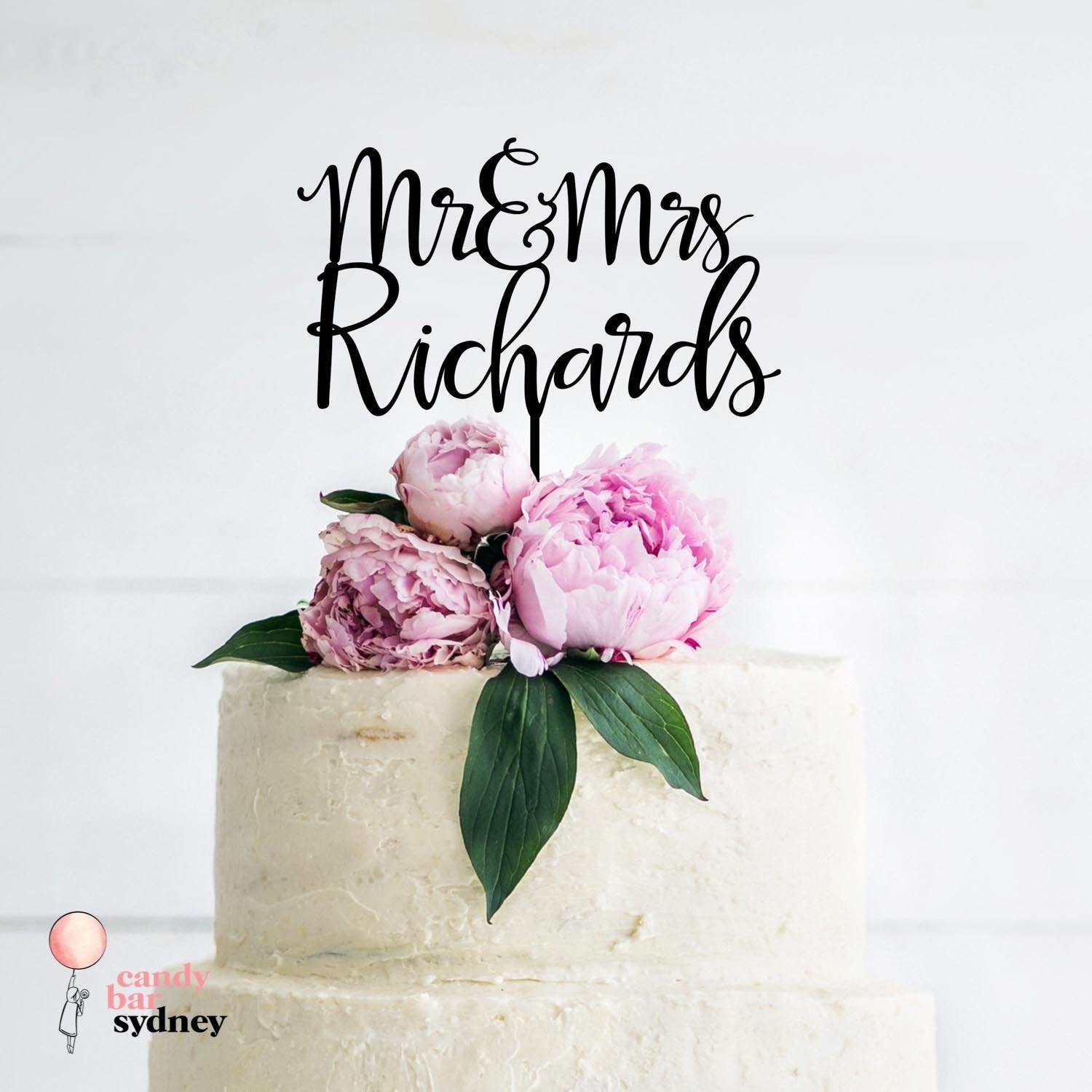 Mr & Mrs Personalised Wedding Cake Topper Style 6 - Custom Cake Toppers - Acrylic Wedding Cake Toppers - Letterfy 