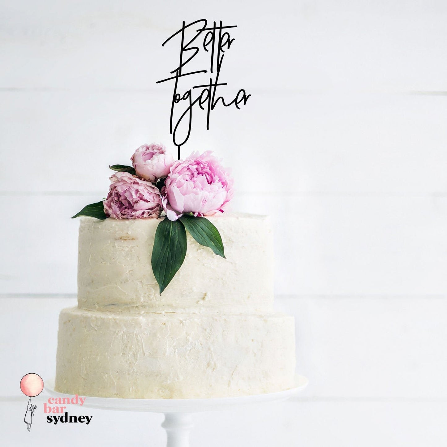 Better Together Cake Topper - Modern Script - Custom Cake Toppers - Engagement Cake Toppers - Letterfy 