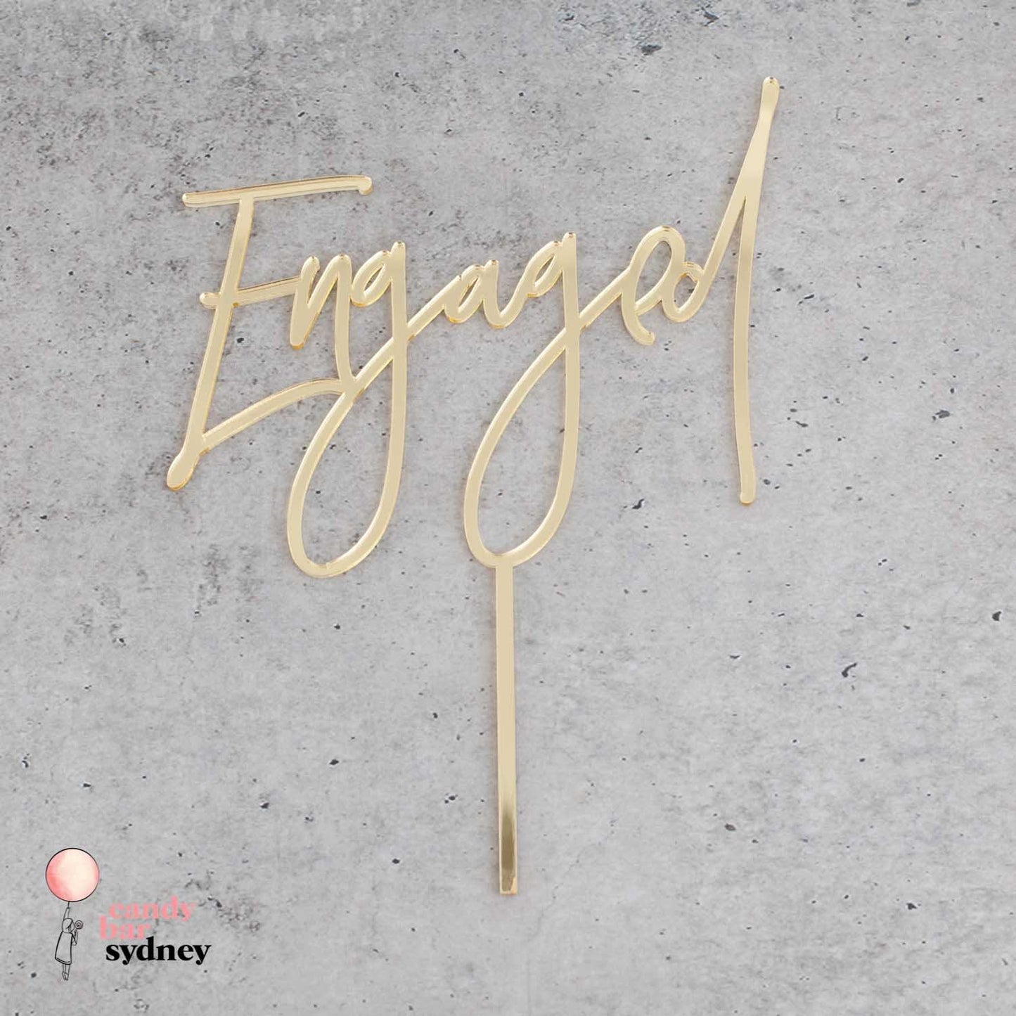 Engaged Cake Topper - Modern Script - Custom Cake Toppers - Engagement Cake Toppers - Letterfy 