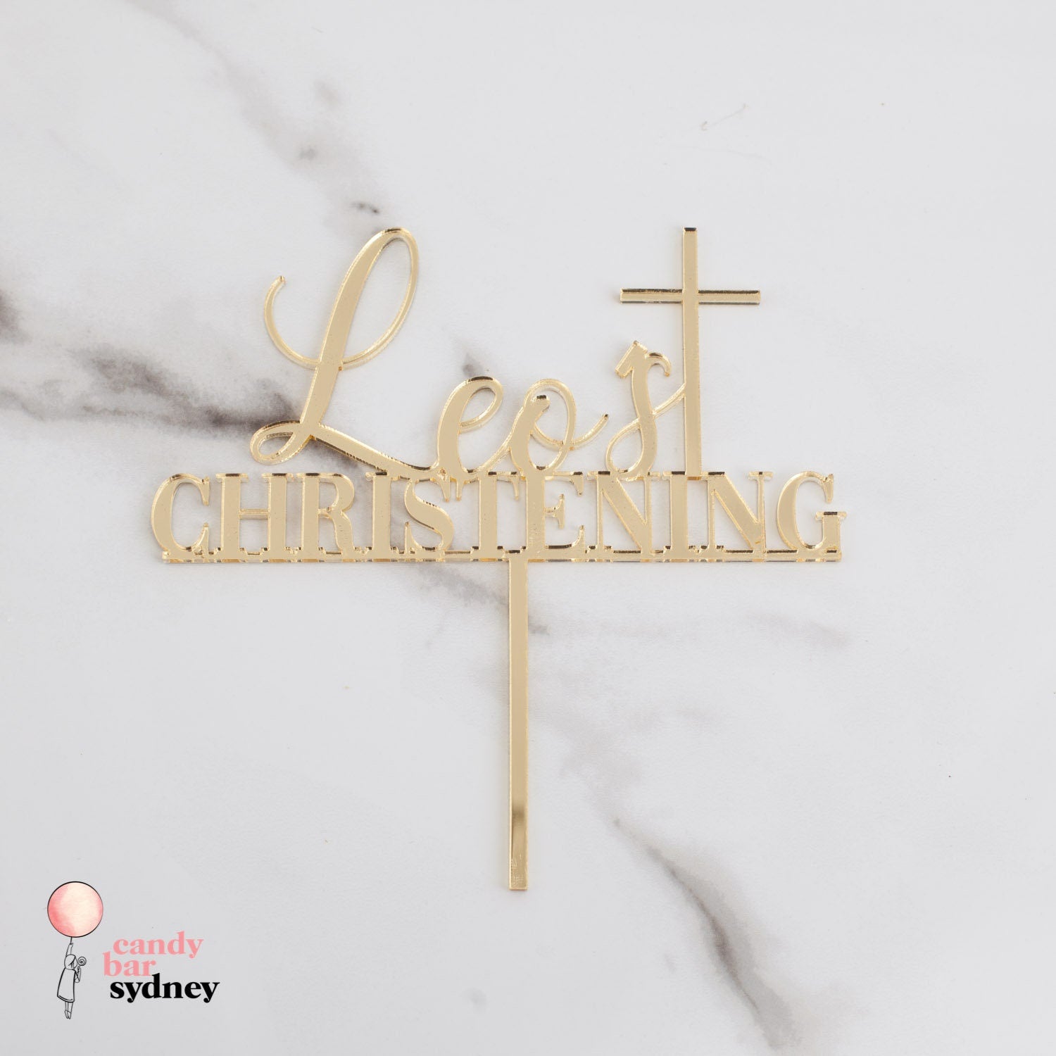 Personalised Christening Cake Topper - Custom Cake Toppers - Baptism Cake Toppers - Letterfy 