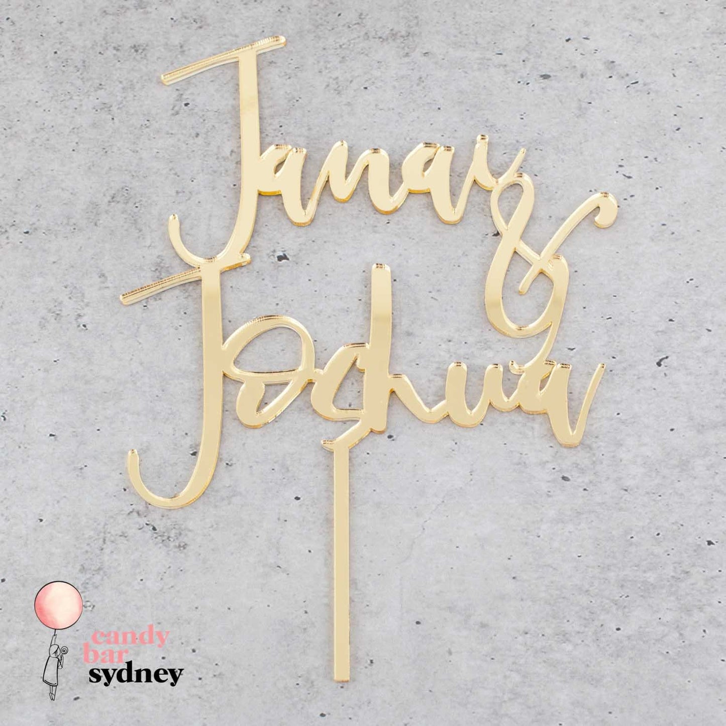 Custom Couple Names Wedding Cake Topper Style 3 - Custom Cake Toppers -Wedding Cake Toppers - Letterfy 