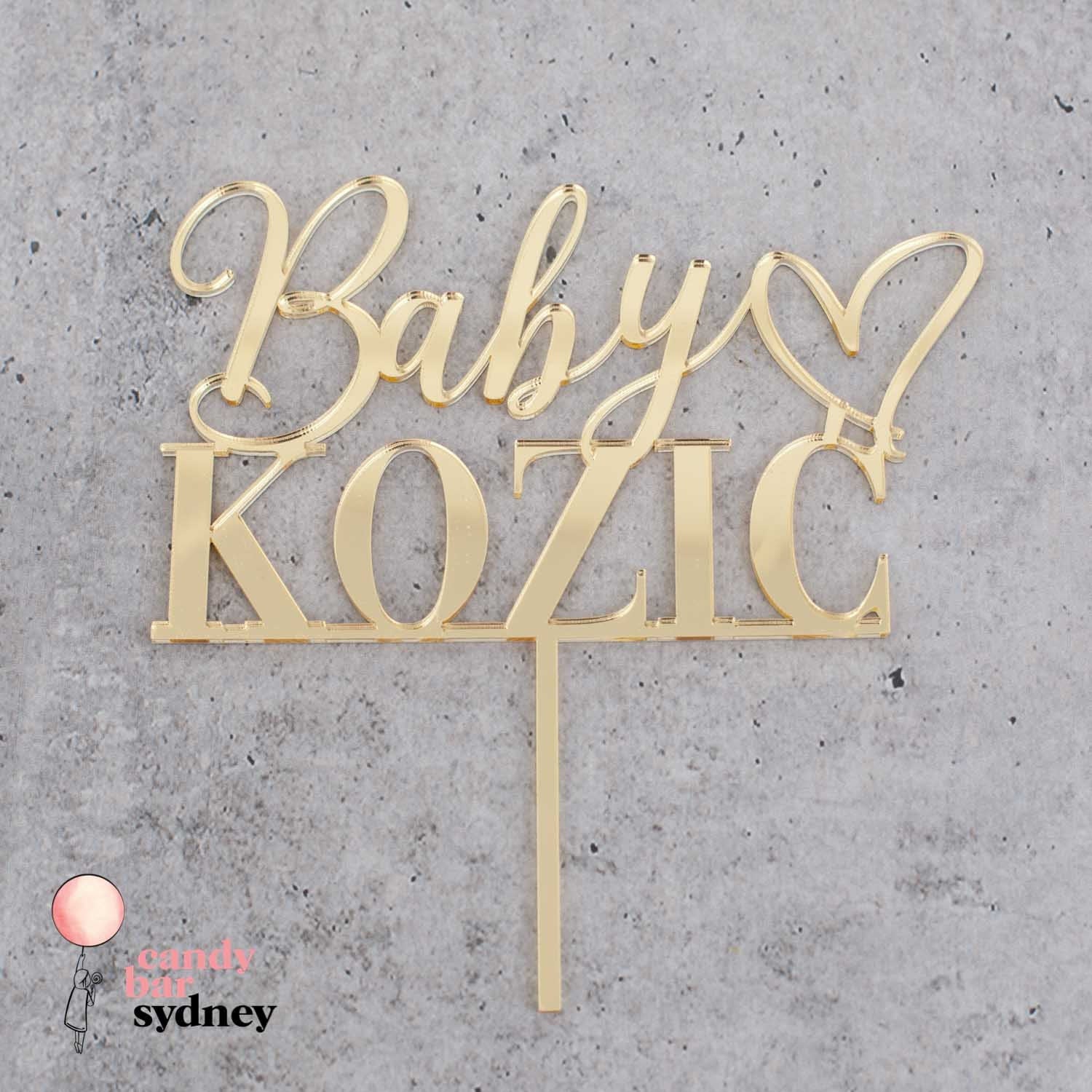 Personalised Baby Shower Cake Topper Style 2 - Custom Cake Toppers - Acrylic Cake Toppers - Letterfy 