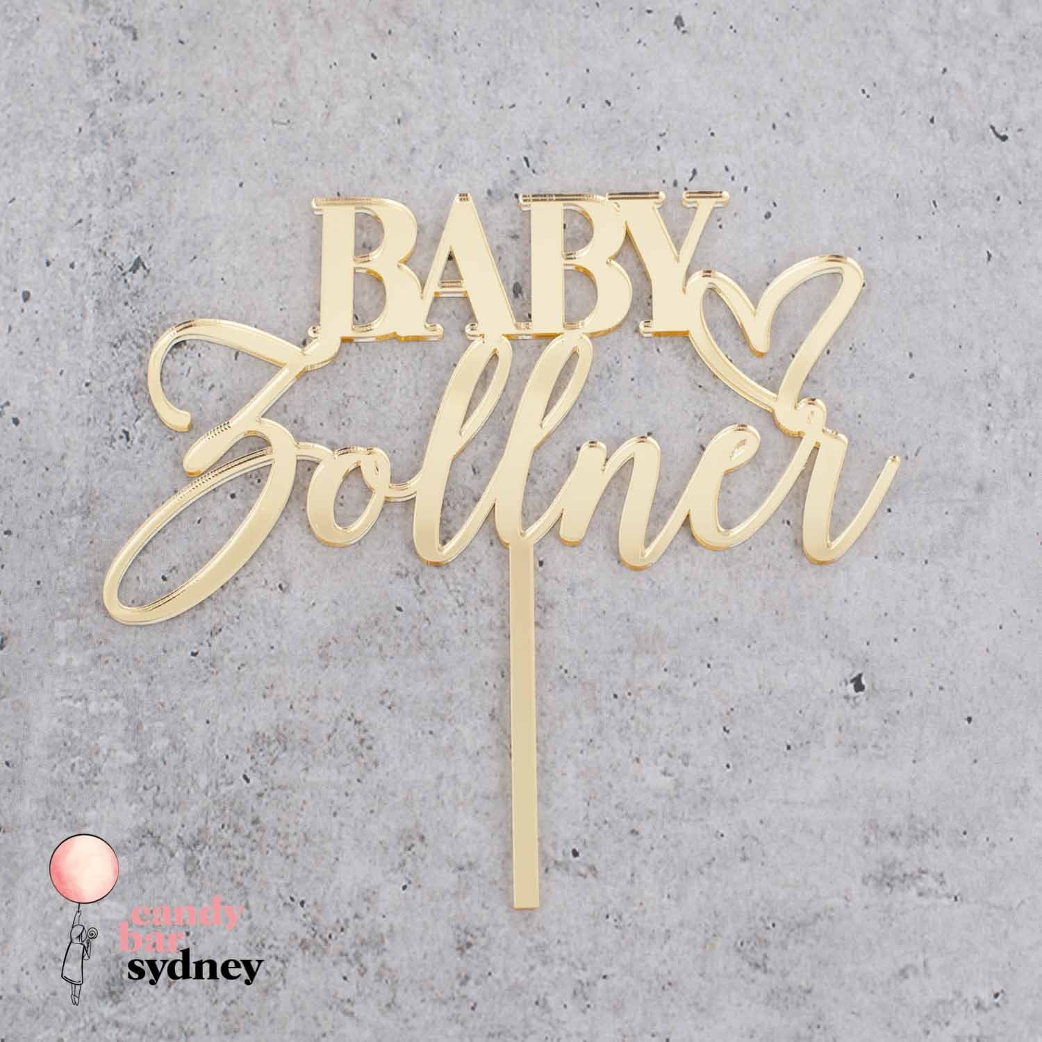 Personalised Baby Shower Cake Topper Style 1 - Custom Cake Toppers - Acrylic Cake Toppers - Letterfy 