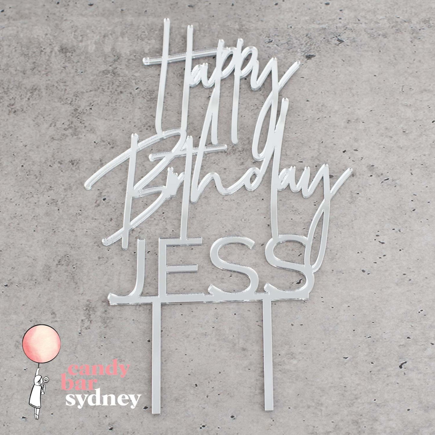 Custom Birthday Cake Topper - Modern Script - Personalised Birthday Cake Toppers - Personalised Cake Toppers - Letterfy 