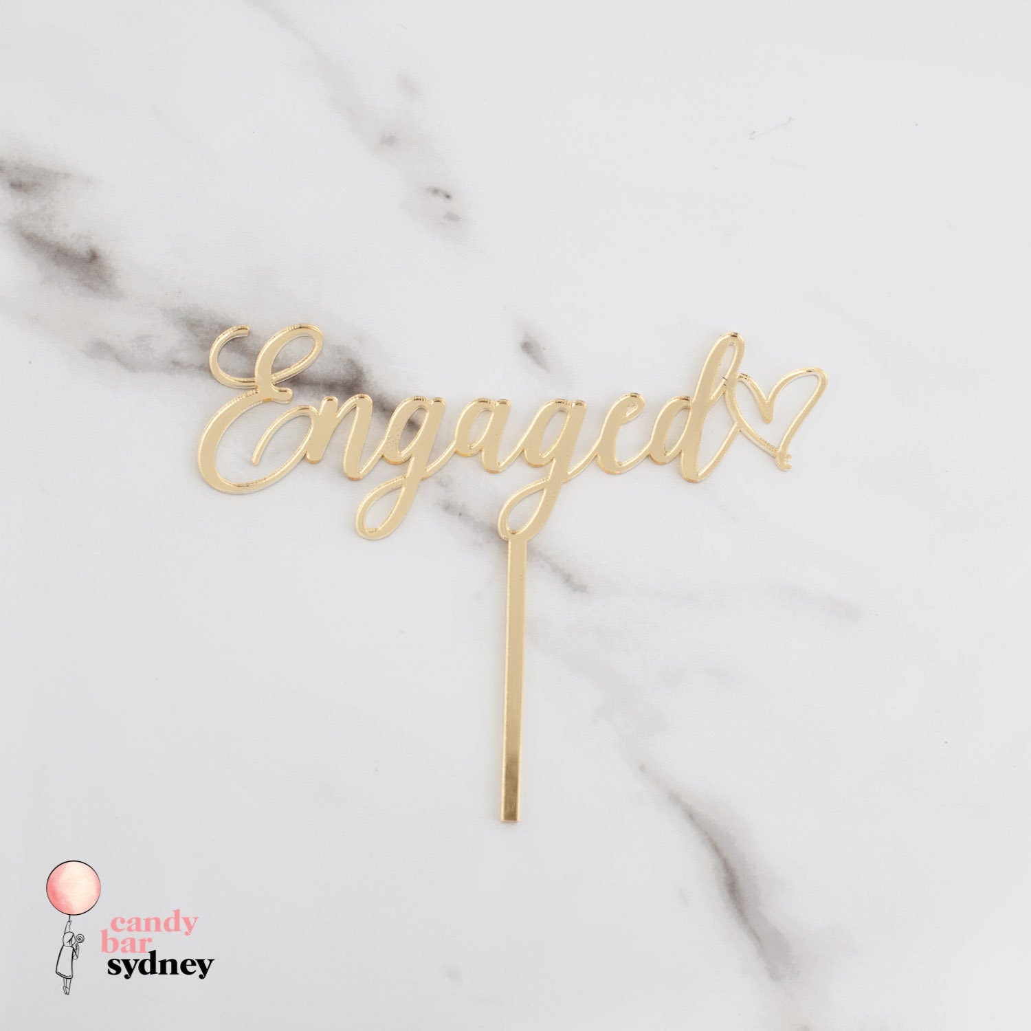 Engaged Cake Topper Style 3 - Custom Cake Toppers - Engagement Cake Toppers - Letterfy 