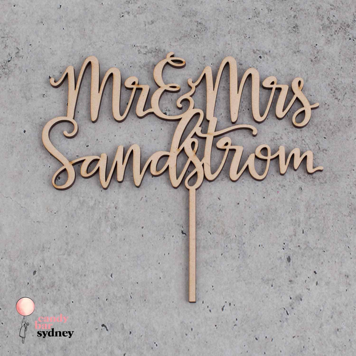 Mr & Mrs Personalised Wedding Cake Topper Style 6 - Custom Cake Toppers - Acrylic Wedding Cake Toppers - Letterfy 