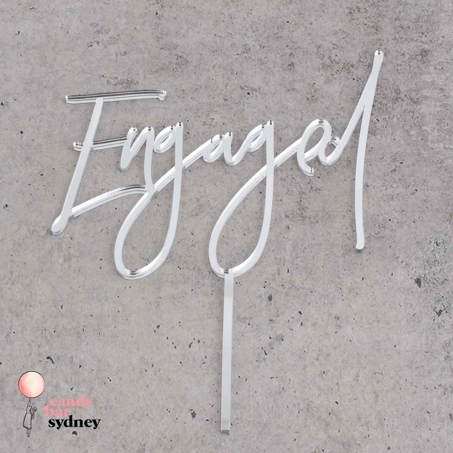 Engaged Cake Topper - Modern Script - Custom Cake Toppers - Engagement Cake Toppers - Letterfy 