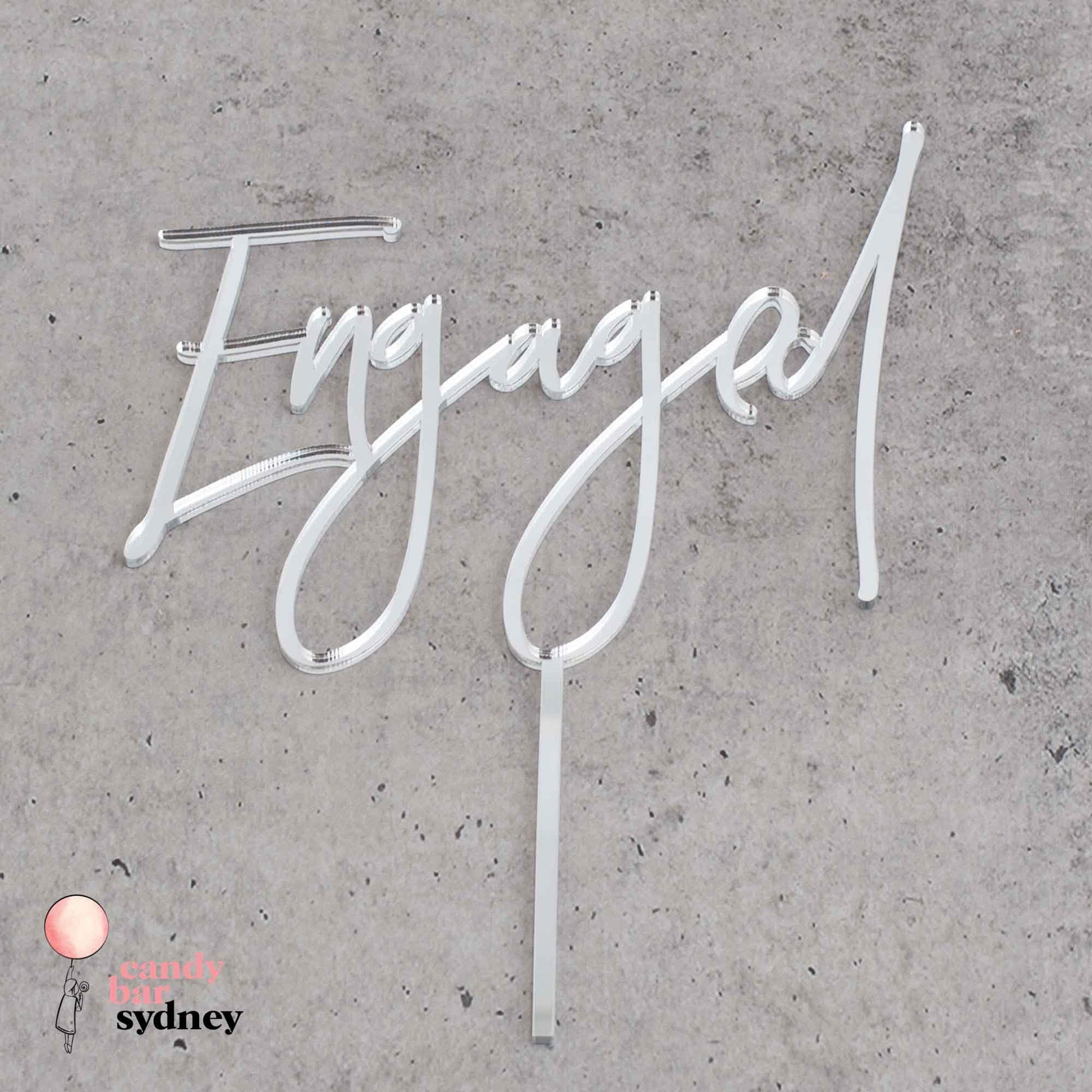 Engaged Cake Topper - Modern Script - Custom Cake Toppers - Engagement Cake Toppers - Letterfy 