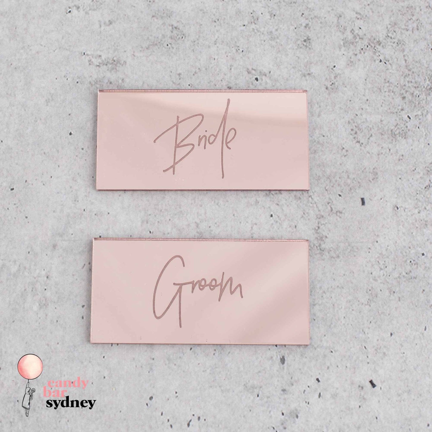 Modern Script Personalised Wedding Place Cards - Custom Wedding Favours - Rose Gold Name Tags - Letterfy 