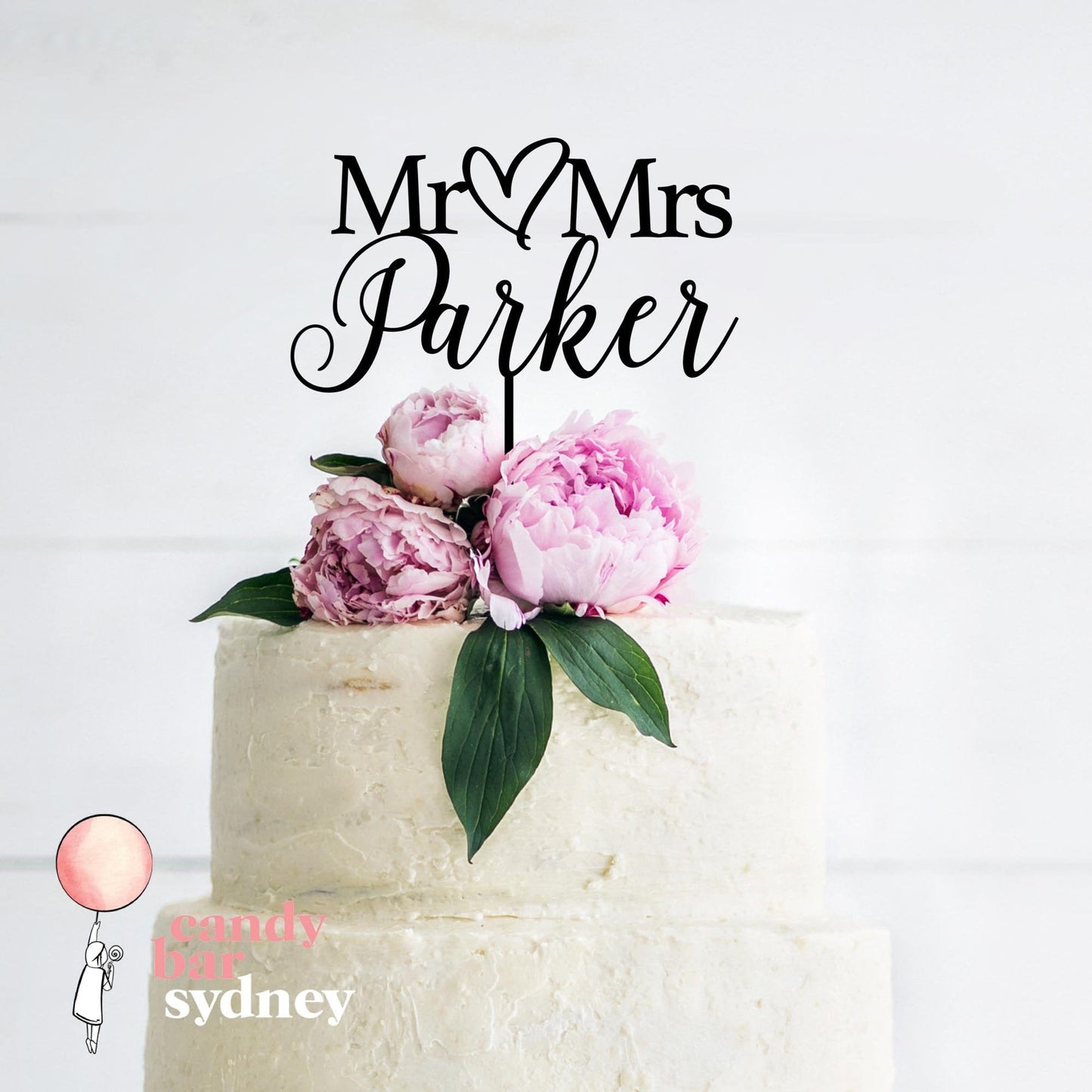 Mr & Mrs Personalised Wedding Cake Topper Style 8 - Custom Cake Toppers - Acrylic Wedding Cake Toppers - Letterfy 