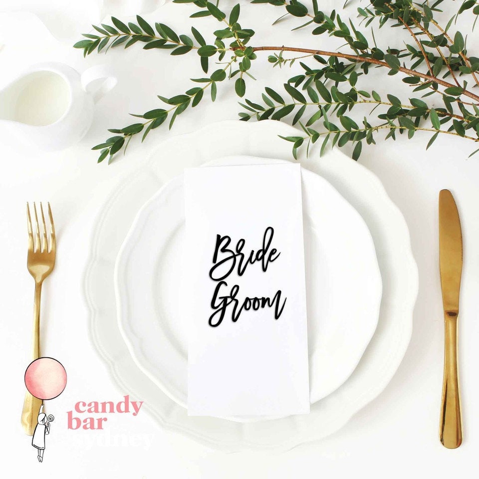 Modern Style Custom Wedding Place Card Names - Wedding Gifts - Name Tags - Font 9 - Letterfy 