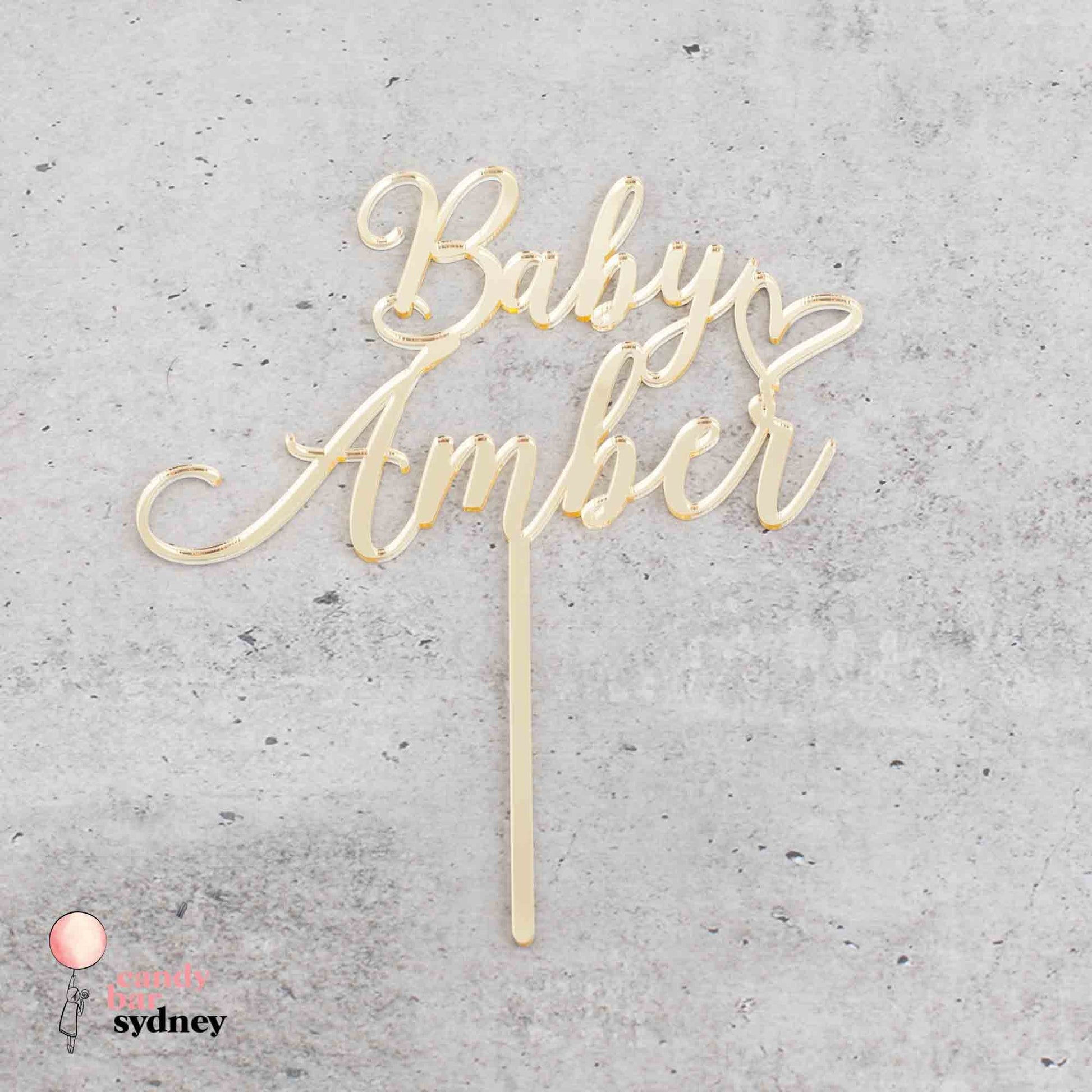 Personalised Baby Shower Cake Topper Style 3 - Custom Cake Toppers - Acrylic Cake Toppers - Letterfy 