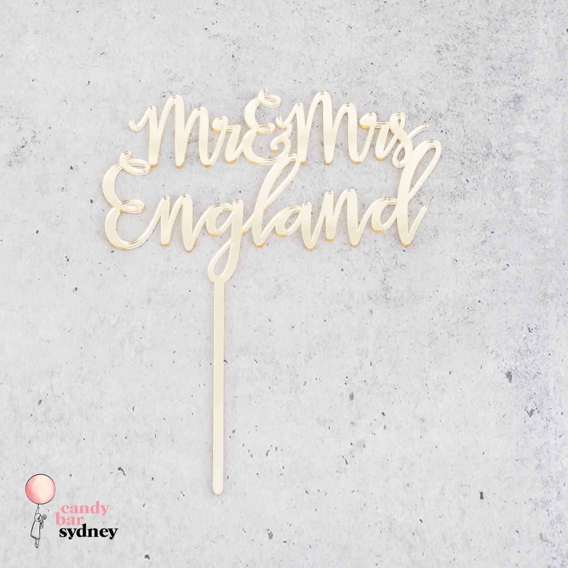 Mr & Mrs Personalised Wedding Cake Topper Style 6 - Custom Cake Toppers - Acrylic Wedding Cake Toppers - Letterfy 