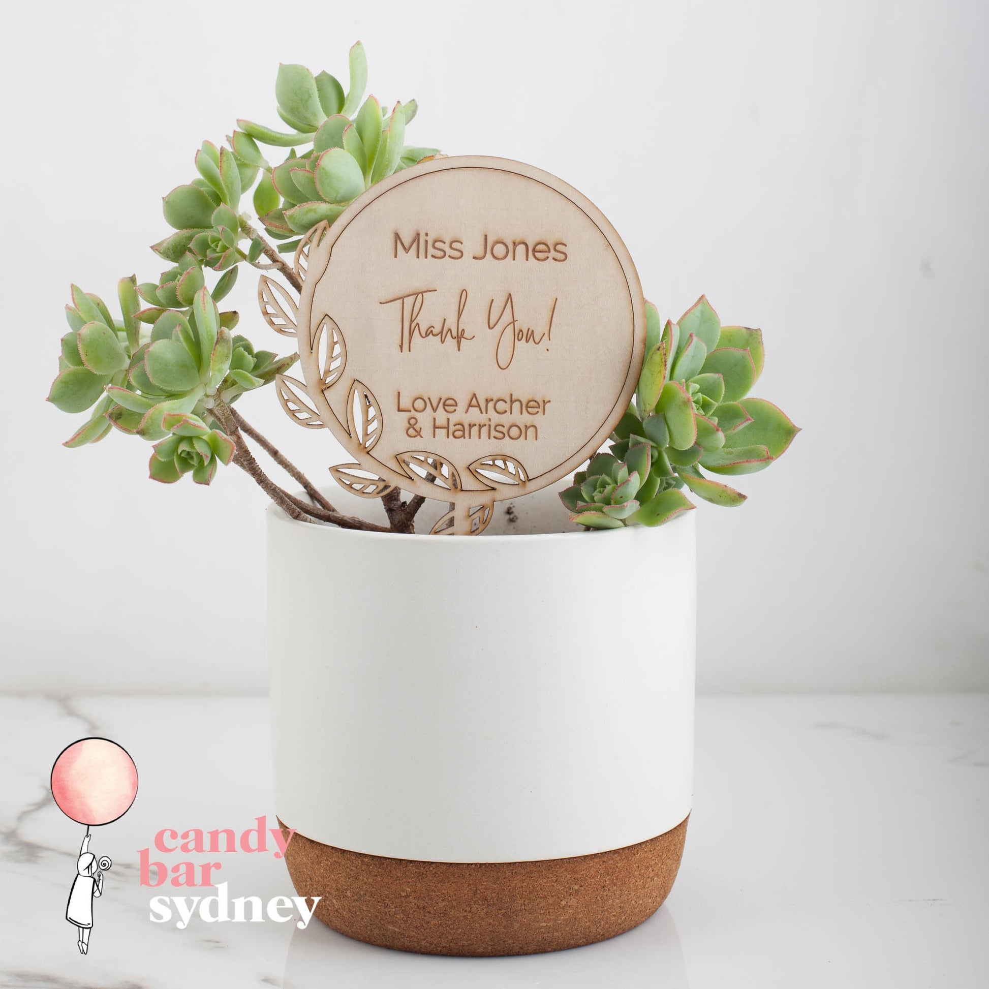 Teacher's Gift Personalised Planter Stick Style 2 - Custom Gifts - Engraved Presents - Letterfy 