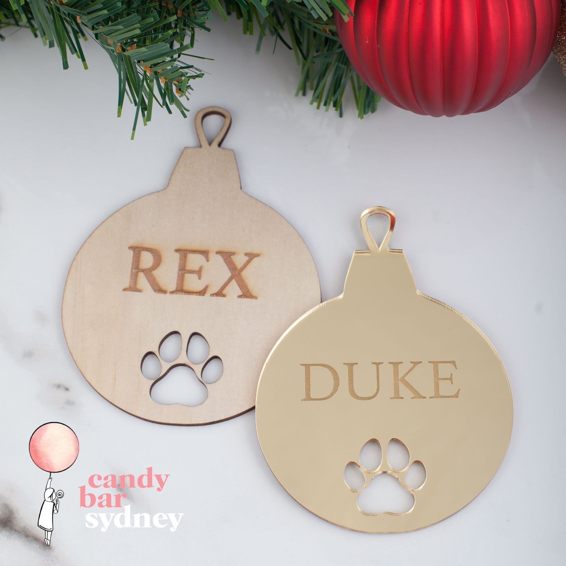 Personalised Christmas Pet Dog Bauble - Custom Decorations - Pet Toys - Letterfy 