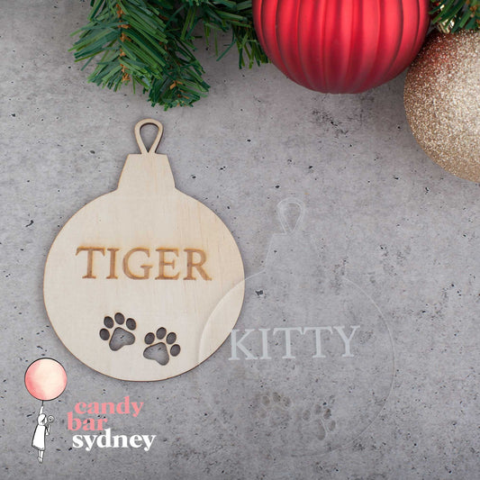 Personalised Christmas Pet Cat Bauble - Custom Decorations - Pet Toys - Letterfy 