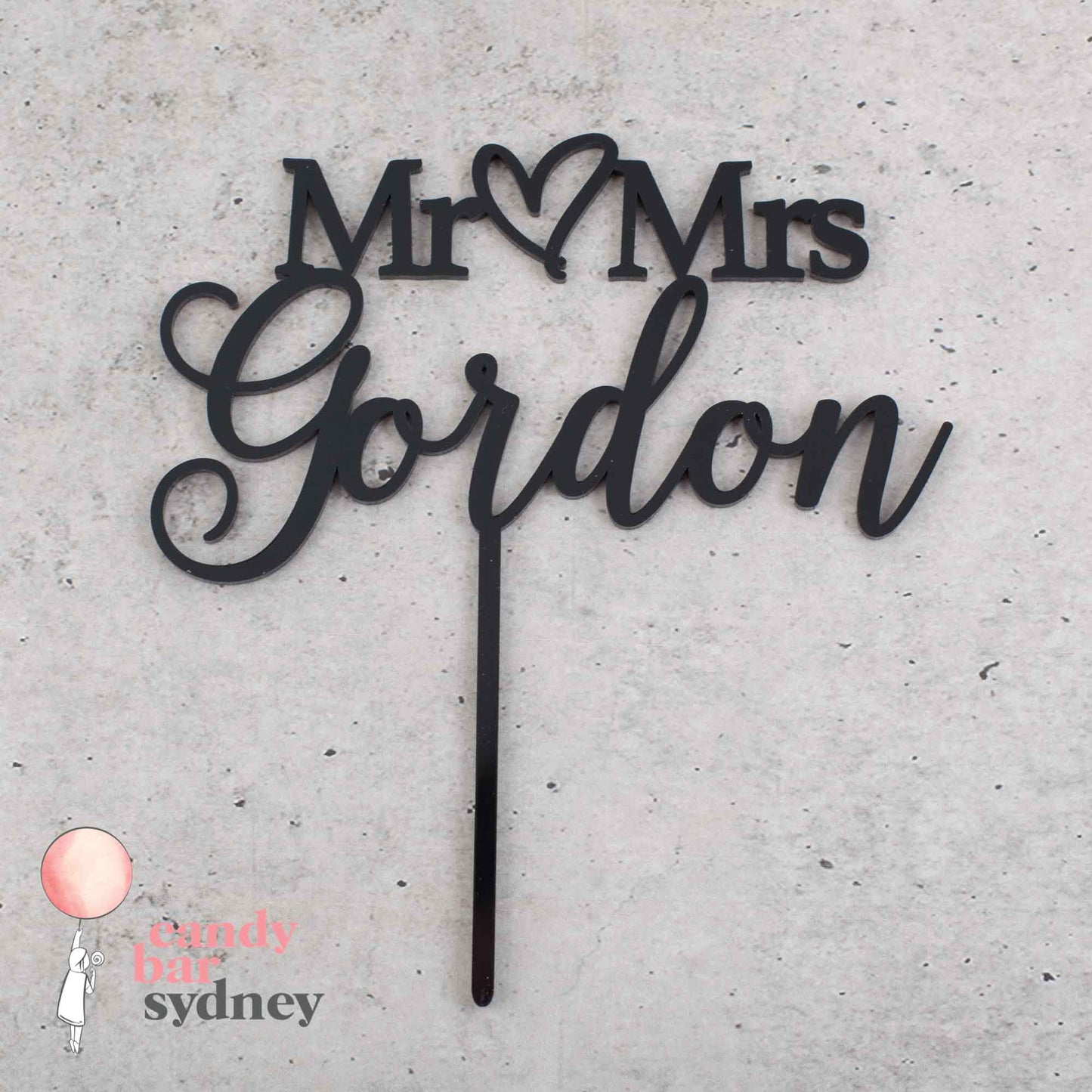 Mr & Mrs Personalised Wedding Cake Topper Style 8 - Custom Cake Toppers - Acrylic Wedding Cake Toppers - Letterfy 