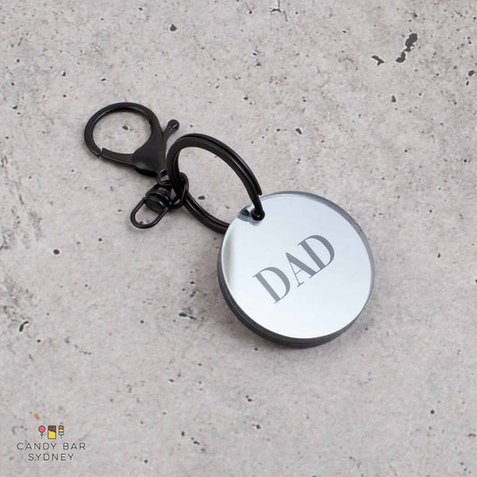 Father's Day Personalised Keyring - Matte Black Acrylic Keyring - Custom Keyring for Father's Day - Letterfy 