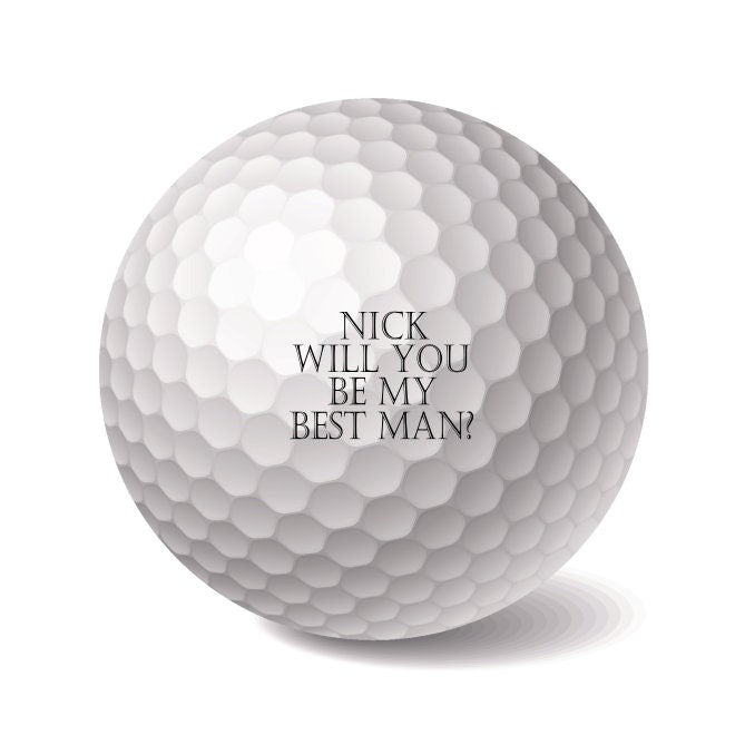 Personalised Golf Balls 3 Pack - Will you be my BEST MAN? - Custom Golf Gifts - Bridal Wedding Party Invitation - Letterfy 