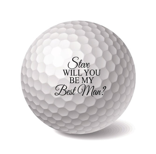 Personalised Golf Balls 3 Pack - Will you be my BEST MAN? - Custom Golf Gifts - Bridal Wedding Party Invitation - Letterfy 