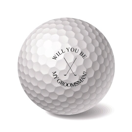 Personalised Golf Balls 3 Pack - Will you be my GROOMSMAN? - Custom Golf Gifts - Bridal Wedding Party Groomsmen Invitation - Letterfy 