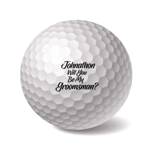 Personalised Golf Balls 3 Pack - Will you be my GROOMSMAN? - Custom Golf Gifts - Bridal Wedding Party Groomsmen Invitation - Letterfy 