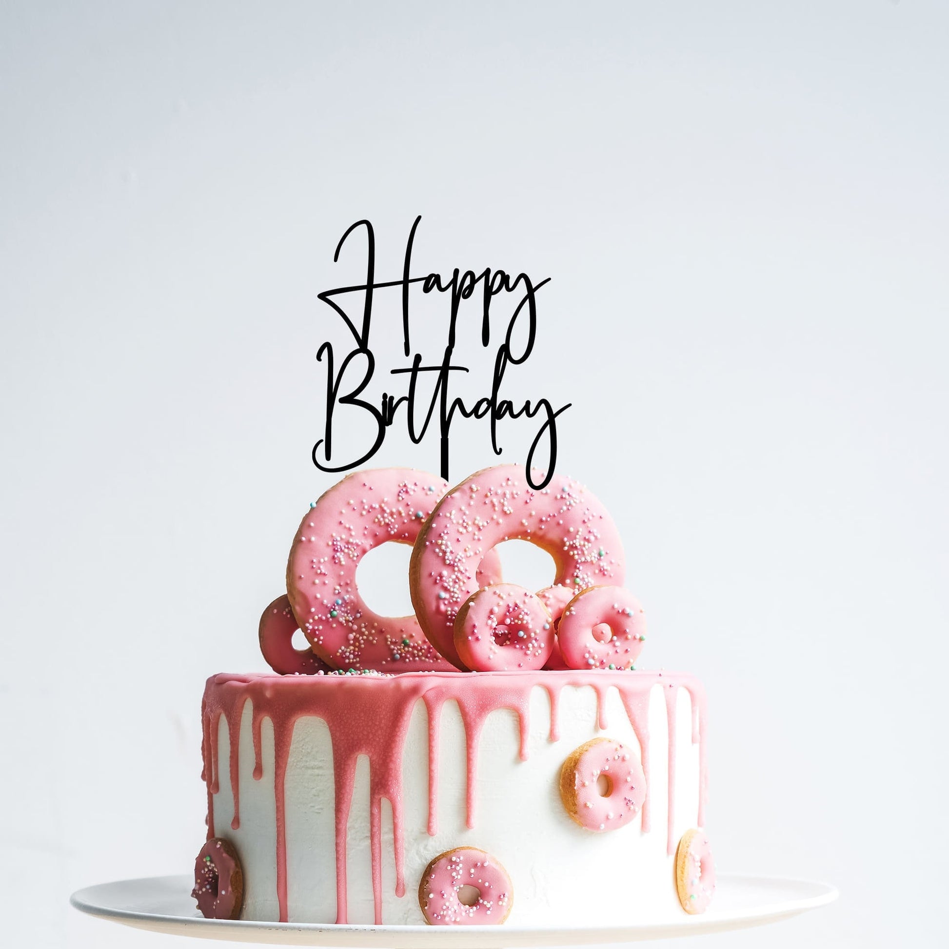 Happy Birthday Cake Topper - Cursive Style 3 - Birthday Cake Toppers - Rose Gold Cake Toppers - Letterfy 