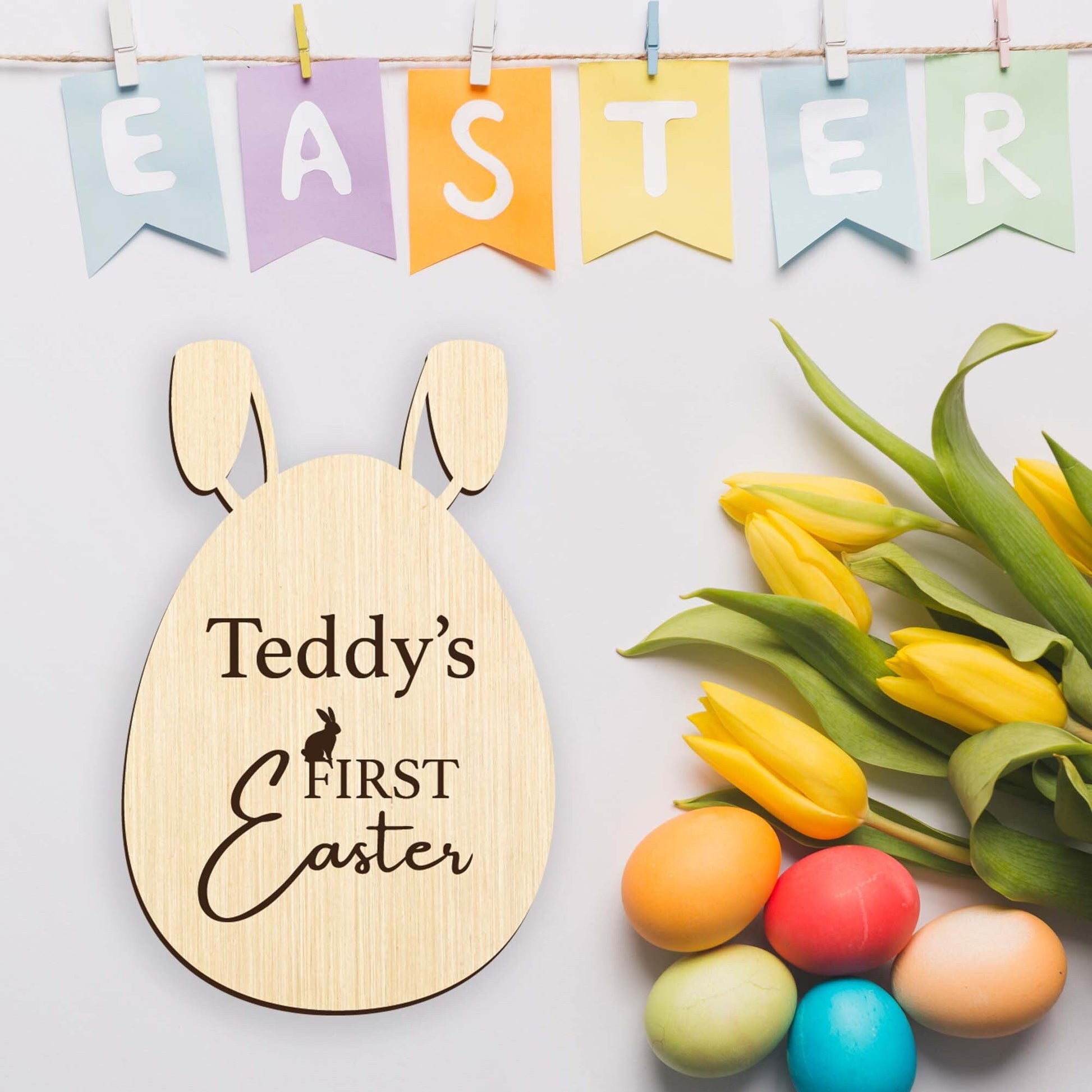 Personalised First Easter Bunny Plaque - Style 1 - Letterfy 