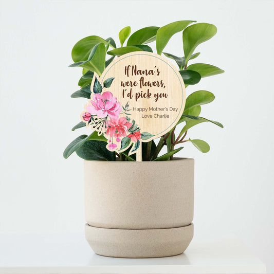 Personalised Mother's Day Floral Planter Stick - Custom Gifts - Letterfy 