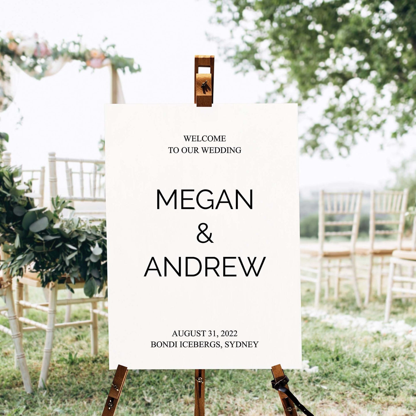 Rectangle Wedding Welcome Sign - Custom Wedding Decor - Personalised Welcome Signs - Letterfy 