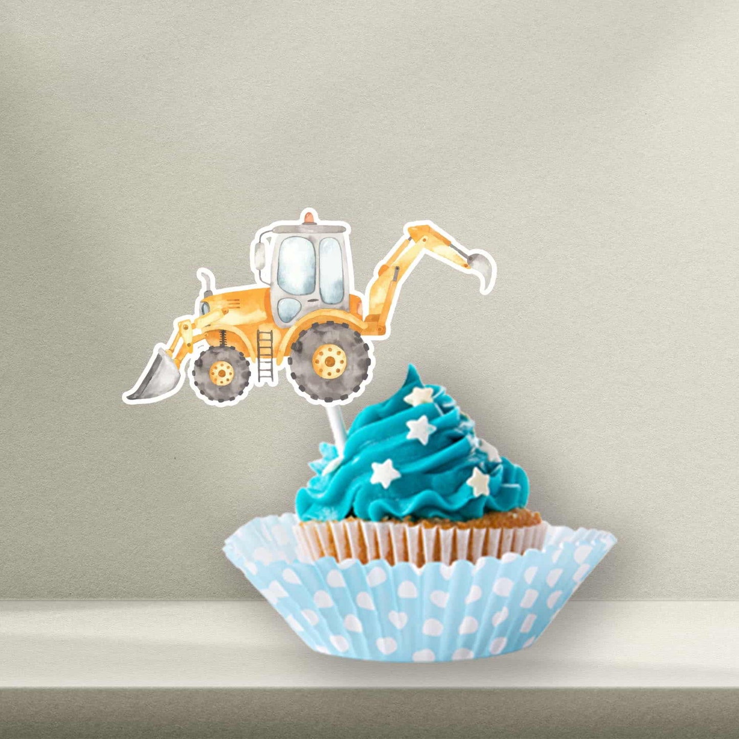 Personalised Construction Cake Toppers - Construction Cupcake Toppers - Construction Cookie Stamps - Letterfy 