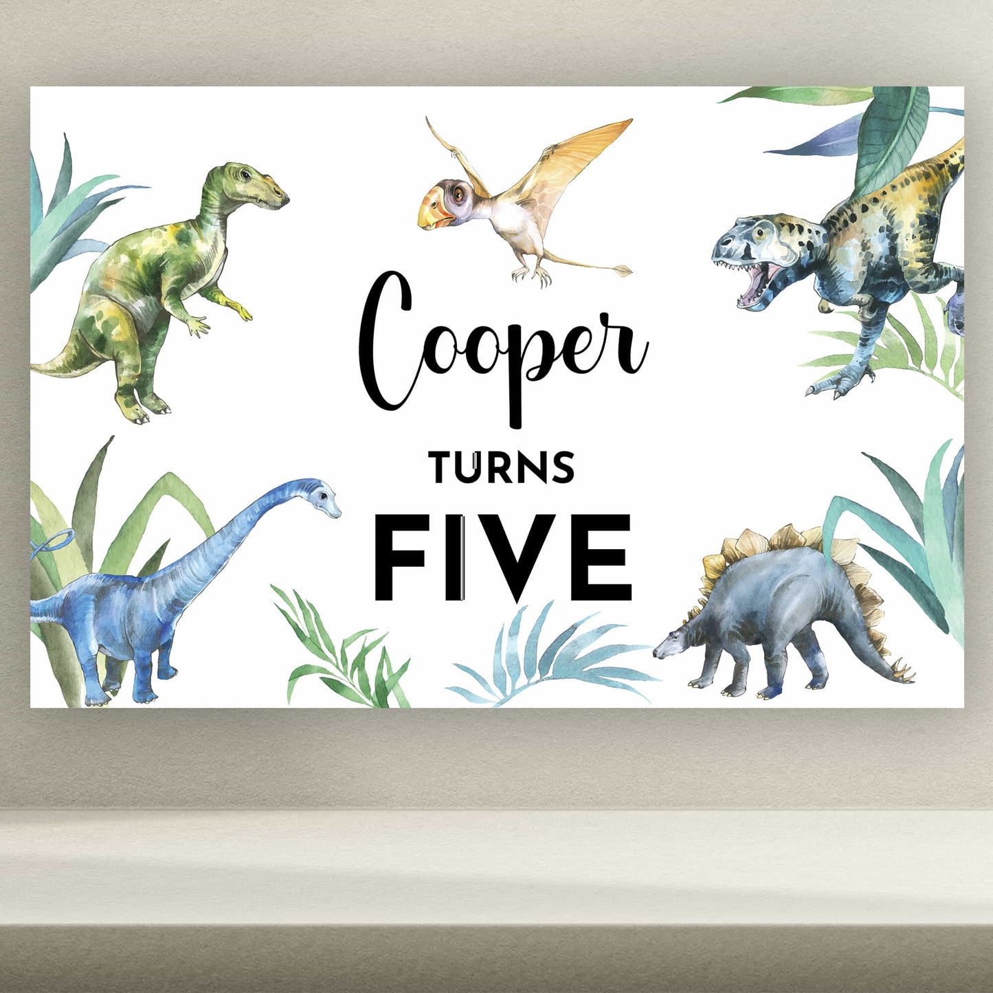 Personalised Dinosaur Backdrop Boards - Dinosaur Birthday Signage - Letterfy 