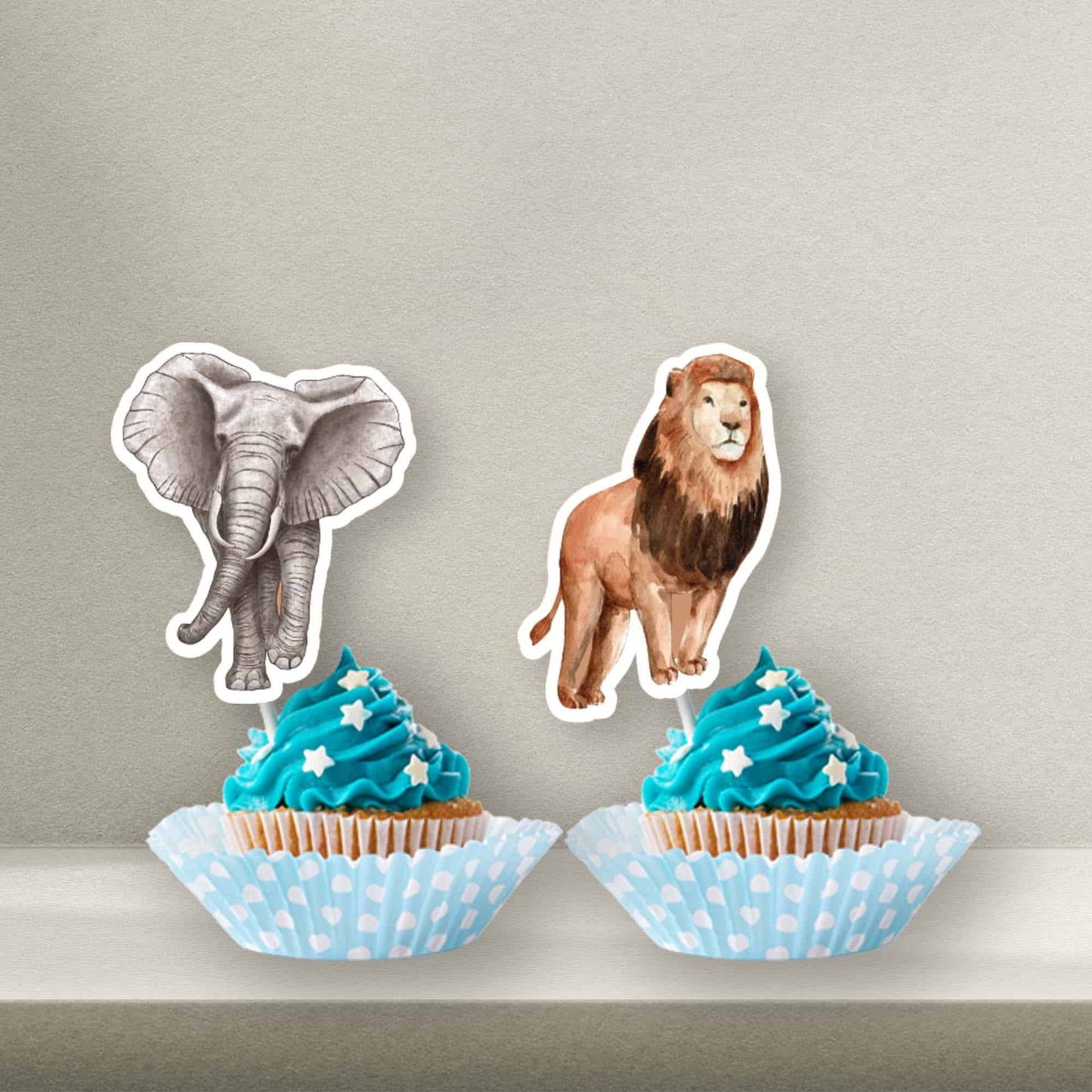 Personalised Safari Cake Toppers - Safari Cupcake Toppers - Safari Cookie Stamps - Letterfy 